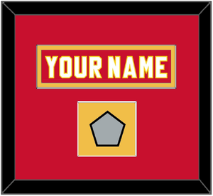 Calgary Nameplate & Stanley Cup Finals Jersey Patch - Road Red (1980-1994) - Single Mat 2