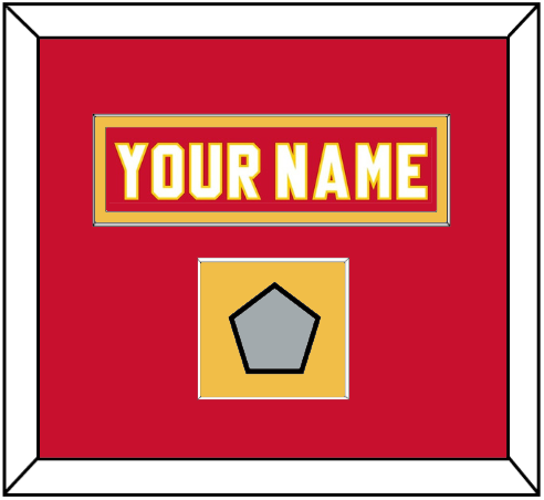 Calgary Nameplate & Stanley Cup Finals Jersey Patch - Road Red (1980-1994) - Essential Tier 2