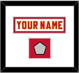 Calgary Nameplate & Stanley Cup Finals Jersey Patch - Home White (1980-1994) - Single Mat 1