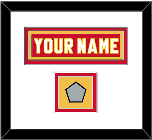 Calgary Nameplate & Stanley Cup Finals Jersey Patch - Road Red (1980-1994) - Signature Tier 1