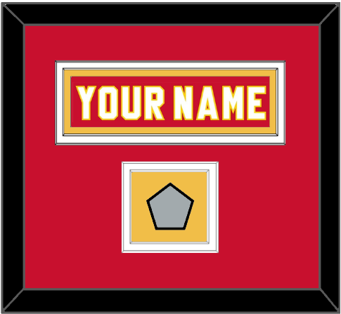 Calgary Nameplate & Stanley Cup Finals Jersey Patch - Road Red (1980-1994) - Signature Tier 2