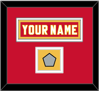 Calgary Nameplate & Stanley Cup Finals Jersey Patch - Road Red (1980-1994) - Signature Tier 2