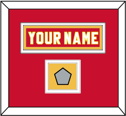 Calgary Nameplate & Stanley Cup Finals Jersey Patch - Road Red (1980-1994) - Signature Tier 2