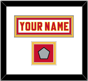 Calgary Nameplate & Stanley Cup Finals Jersey Patch - Home White (1980-1994) - Double Mat 1