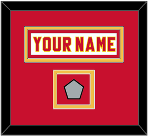 Calgary Nameplate & Stanley Cup Finals Jersey Patch - Home White (1980-1994) - Double Mat 2