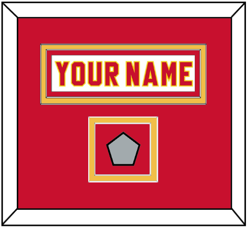 Calgary Nameplate & Stanley Cup Finals Jersey Patch - Home White (1980-1994) - Signature Tier 2