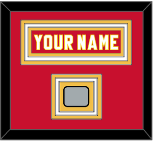 Calgary Nameplate & Stanley Cup Finals Jersey Patch - Road Red (1980-1994) - Triple Mat 1