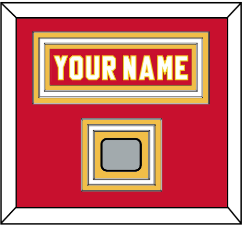 Calgary Nameplate & Stanley Cup Finals Jersey Patch - Road Red (1980-1994) - Premier Tier 1