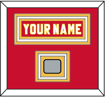 Calgary Nameplate & Stanley Cup Finals Jersey Patch - Road Red (1980-1994) - Premier Tier 1