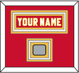 Calgary Nameplate & Stanley Cup Finals Jersey Patch - Road Red (1980-1994) - Triple Mat 1