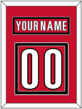 Carolina Nameplate & Number (Back) - Home Red (2017-2022) - Double Mat 2