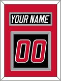 Carolina Nameplate & Number (Back) - Alternate Black (2008-2017) - Double Mat 2