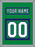 Carolina Nameplate & Number (Back) - Heritage Green (2018-2023) - Double Mat 2
