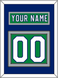 Carolina Nameplate & Number (Back) - Heritage Green (2018-2023) - Double Mat 3