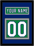 Carolina Nameplate & Number (Back) - Heritage Green (2018-2023) - Double Mat 3