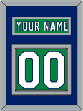 Carolina Nameplate & Number (Back) - Heritage Green (2018-2023) - Double Mat 3