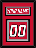 Carolina Nameplate & Number (Back) - Road Red (1997-2000) - Triple Mat 3