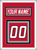 Carolina Nameplate & Number (Back) - Road Red (1997-2000) - Triple Mat 3