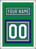 Carolina Nameplate & Number (Back) - Heritage Green (2018-2023) - Triple Mat 3