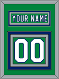 Carolina Nameplate & Number (Back) - Heritage Green (2018-2023) - Triple Mat 3