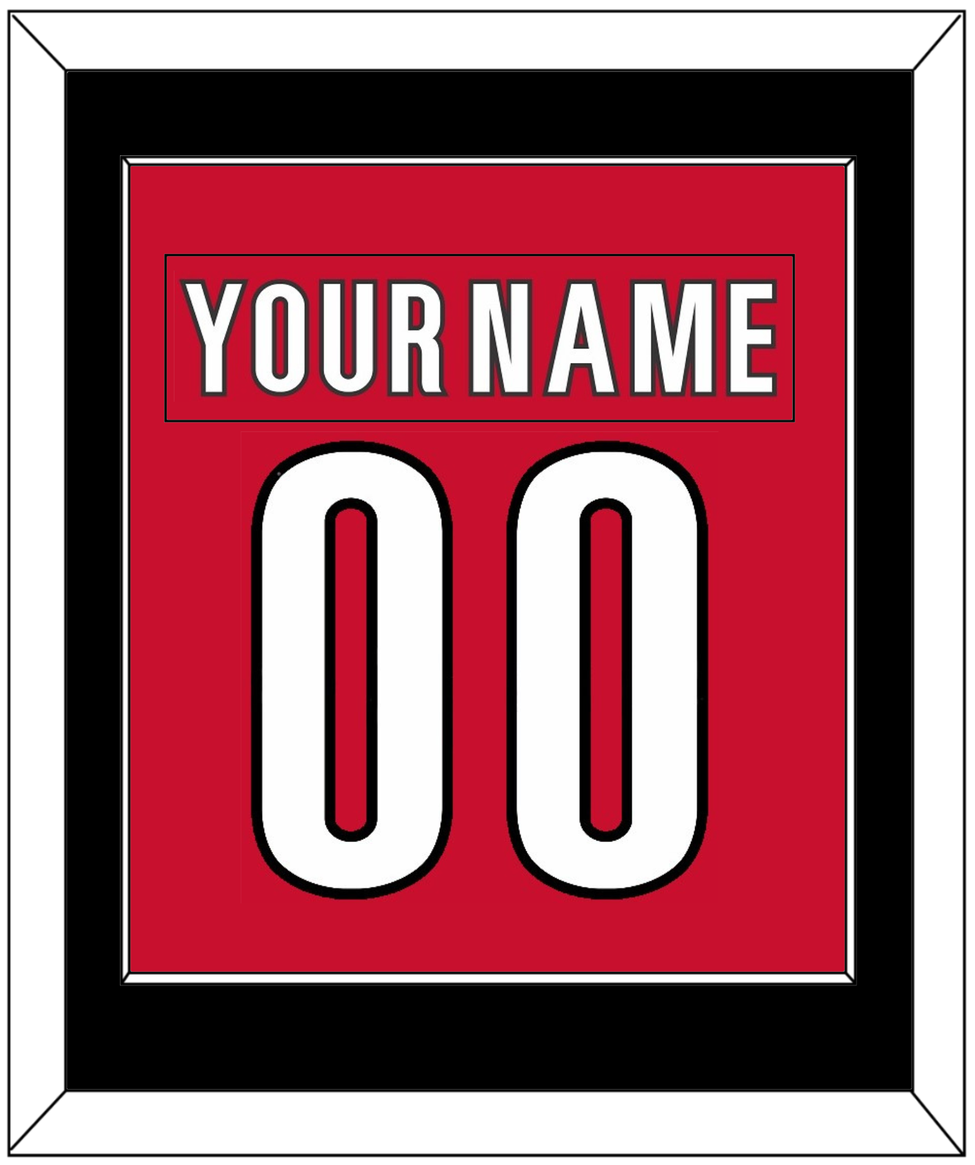 Carolina Nameplate & Number (Back) Combined - Home Red (2023-2025) - Essential Tier 2