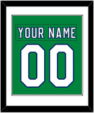 Carolina Nameplate & Number (Back) Combined - Heritage Green (2018-2023) - Single Mat 1