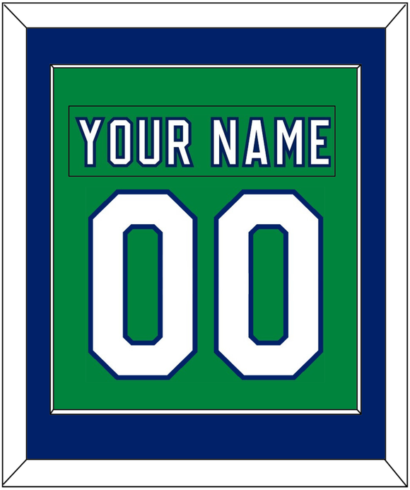 Carolina Nameplate & Number (Back) Combined - Heritage Green - Single Mat 2