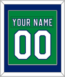Carolina Nameplate & Number (Back) Combined - Heritage Green (2018-2023) - Single Mat 2