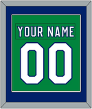 Carolina Nameplate & Number (Back) Combined - Heritage Green (2018-2023) - Single Mat 2