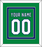 Carolina Nameplate & Number (Back) Combined - Heritage Green (2018-2023) - Double Mat 2