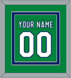 Carolina Nameplate & Number (Back) Combined - Heritage Green (2018-2023) - Double Mat 2