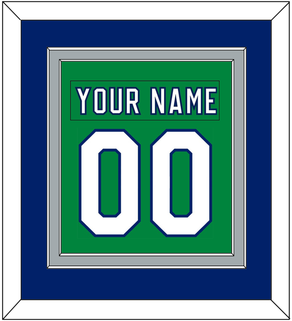 Carolina Nameplate & Number (Back) Combined - Heritage Green - Double Mat 3