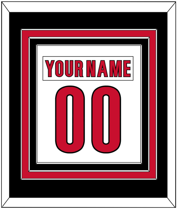 Carolina Nameplate & Number (Back) Combined - Road White - Triple Mat 3