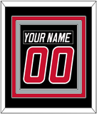 Carolina Nameplate & Number (Back) Combined - Alternate Black (2008-2017) - Triple Mat 2