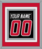 Carolina Nameplate & Number (Back) Combined - Alternate Black (2008-2017) - Triple Mat 3
