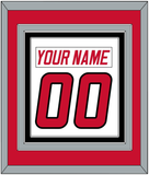 Carolina Nameplate & Number (Back) Combined - Home White (1997-2000) - Triple Mat 3