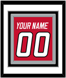 Carolina Nameplate & Number (Back) Combined - Road Red (1997-2000) - Triple Mat 2