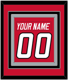 Carolina Nameplate & Number (Back) Combined - Road Red (1997-2000) - Triple Mat 3