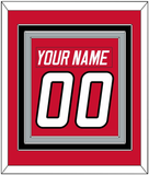 Carolina Nameplate & Number (Back) Combined - Road Red (1997-2000) - Triple Mat 3
