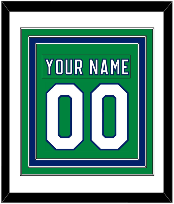 Carolina Nameplate & Number (Back) Combined - Heritage Green - Triple Mat 1