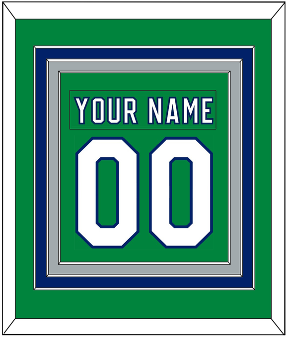 Carolina Nameplate & Number (Back) Combined - Heritage Green - Triple Mat 3