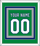 Carolina Nameplate & Number (Back) Combined - Heritage Green (2018-2023) - Triple Mat 3