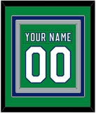 Carolina Nameplate & Number (Back) Combined - Heritage Green (2018-2023) - Triple Mat 3
