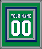 Carolina Nameplate & Number (Back) Combined - Heritage Green (2018-2023) - Triple Mat 3