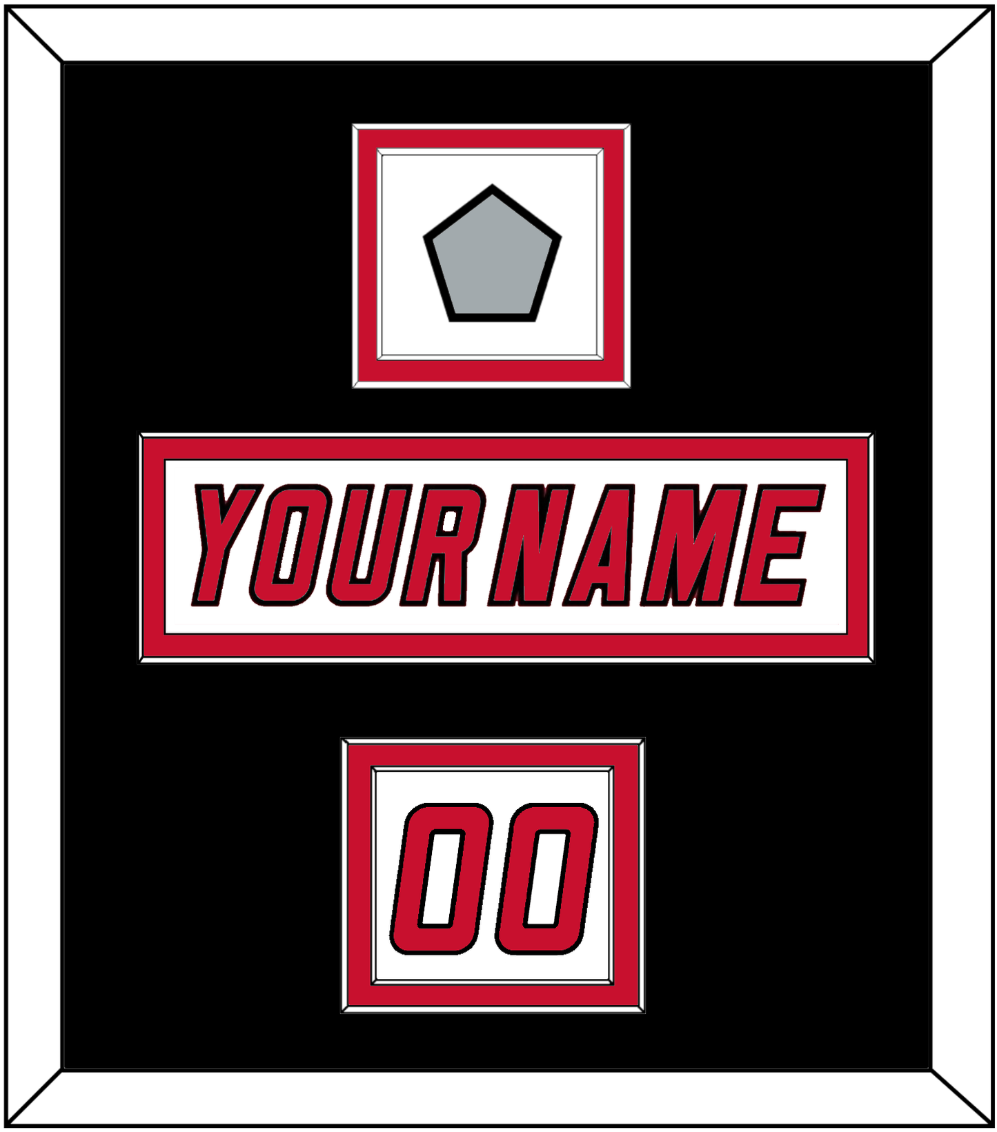 Carolina Nameplate, Number (Shoulder) & 2006 Stanley Cup Finals Patch - Road White Jersey (2000-2007) - Signature Tier 3