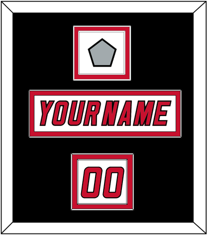 Carolina Nameplate, Number (Shoulder) & 2006 Stanley Cup Finals Patch - Road White Jersey (2000-2007) - Signature Tier 3
