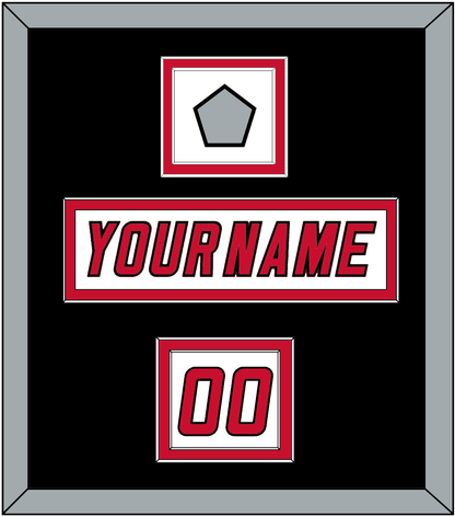 Carolina Nameplate, Number (Shoulder) & 2006 Stanley Cup Finals Patch - Road White Jersey (2000-2007) - Signature Tier 3