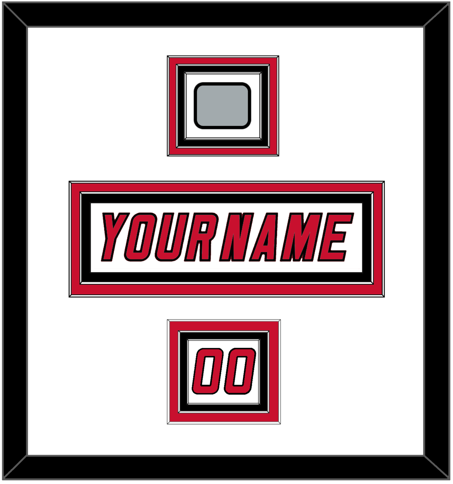 Carolina Nameplate, Number (Shoulder) & 2006 Stanley Cup Finals Patch - Road White Jersey (2000-2007) - Premier Tier 1