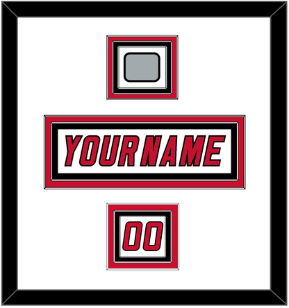 Carolina Nameplate, Number (Shoulder) & 2006 Stanley Cup Finals Patch - Road White Jersey (2000-2007) - Premier Tier 1