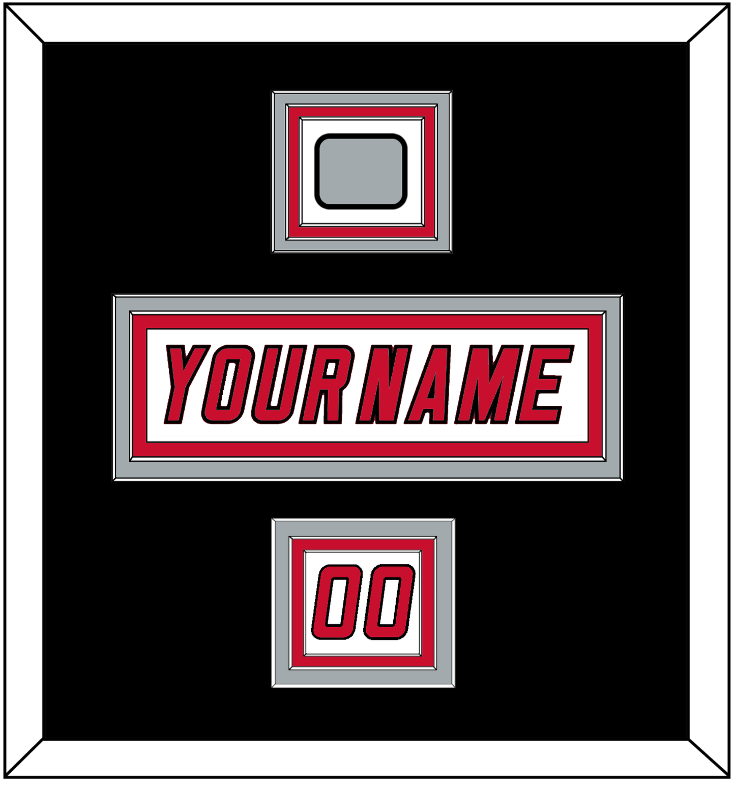 Carolina Nameplate, Number (Shoulder) & 2006 Stanley Cup Finals Patch - Road White Jersey (2000-2007) - Premier Tier 3
